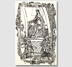 Stampa del Cayre degli inizi del 1700 del Santuario di Sommariva del Bosco,opere del Cayre,Cayre stampe,le opere di Cayre,la Madonna di Cayre